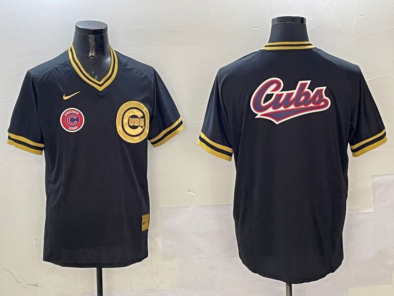 Men Chicago Cubs Blank Black Gold Game 2025 Nike MLB Jersey style 6